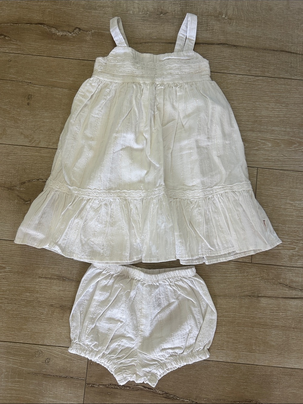 Calvin Klein Jeans Cream Textured A-Line Sundress Set